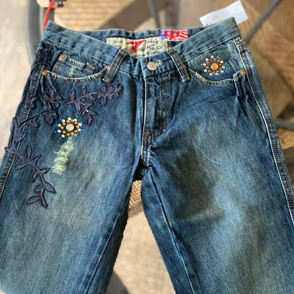 7 for all mankind designer flare Jeans *Stones missing”